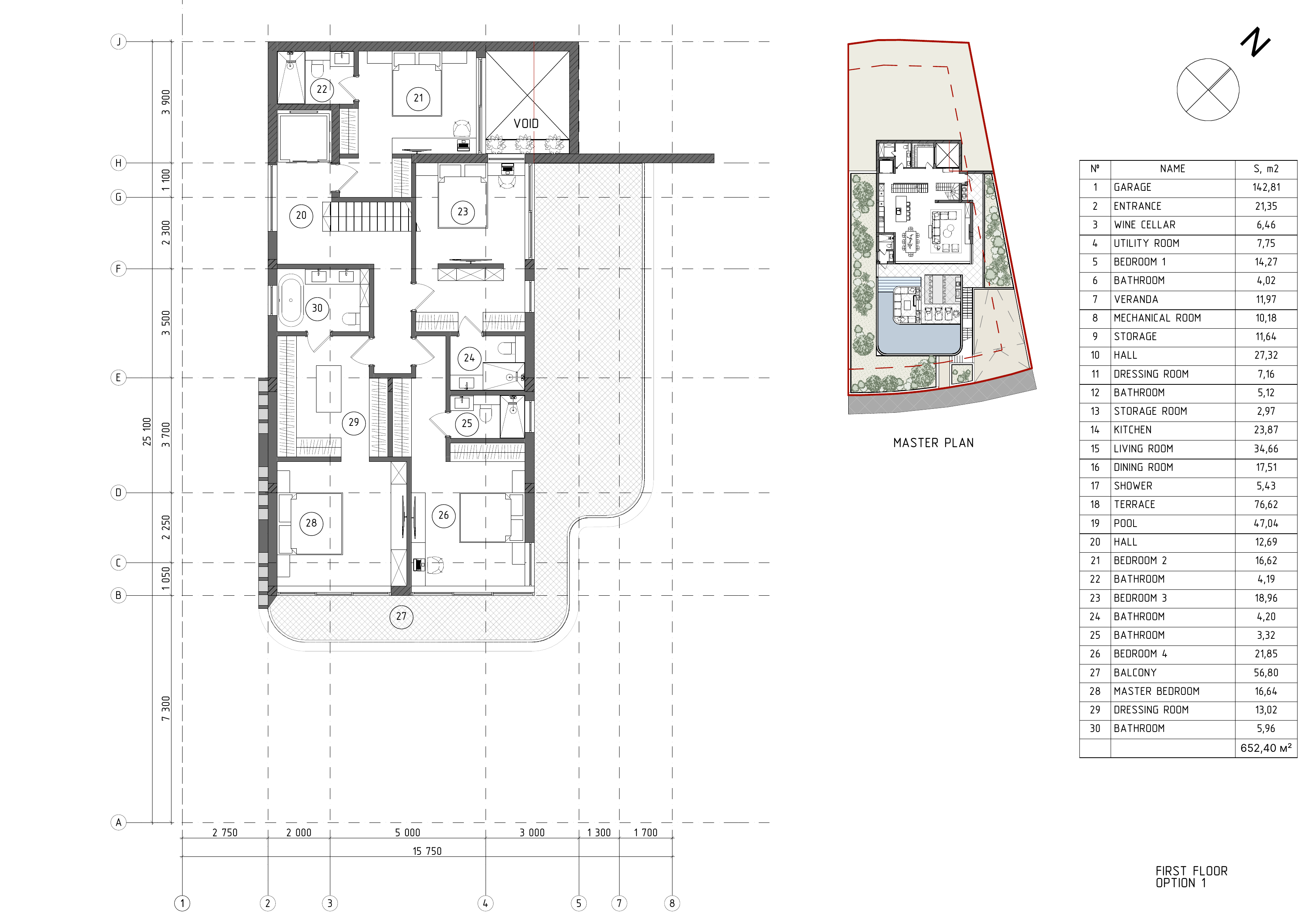Villa Marea — first floor architectural plan