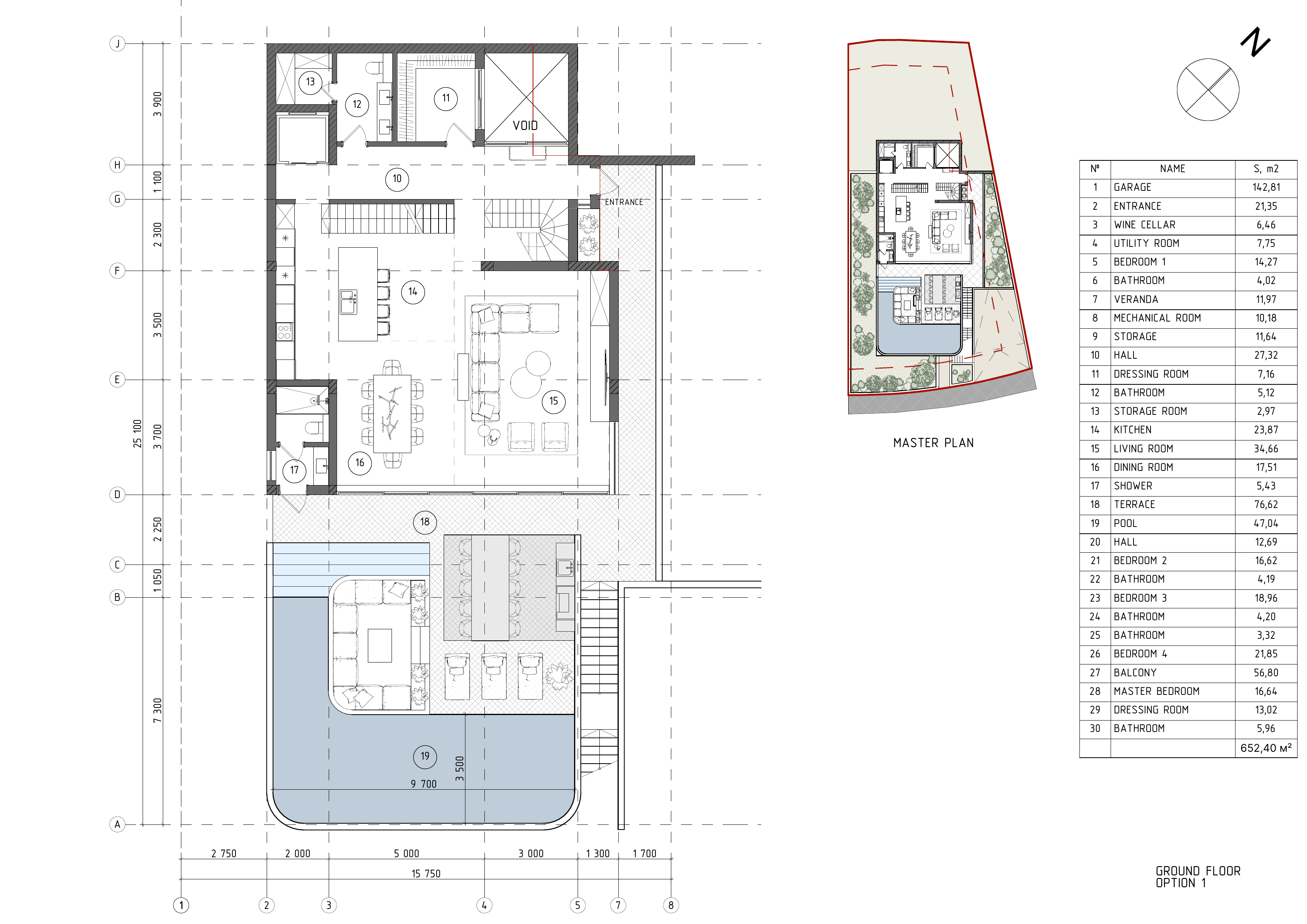 Villa Marea — ground floor architectural plan
