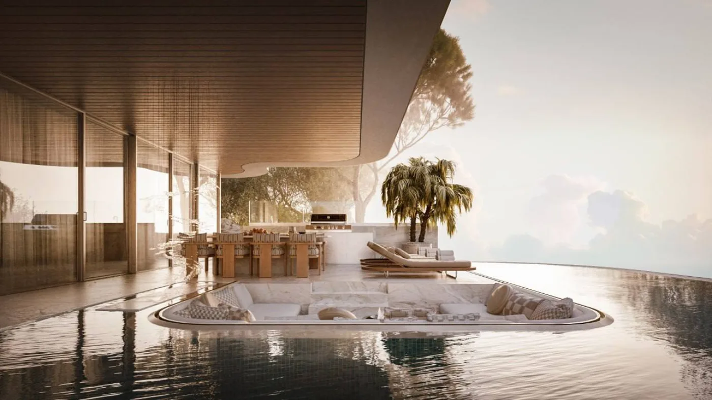 Villa Marea — outdoor kitchen and dining terrace